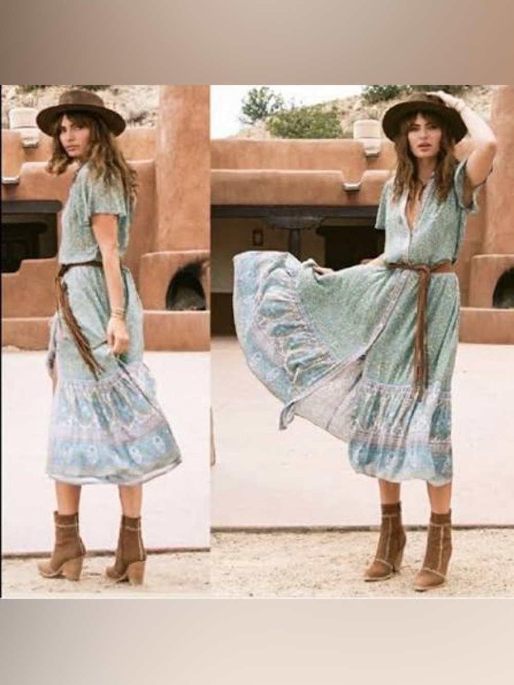 Spell Jasmine Flutter Sleeve Gown large